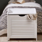 White Wood Laundry Storage Cabinet | Shutter