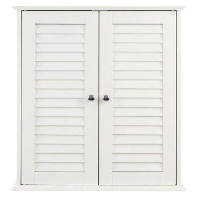 White Wood 2 Door Wall Cabinet | Shutter