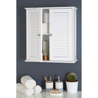 White Wood 2 Door Wall Cabinet | Shutter