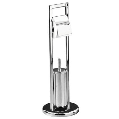 Chrome Finish Toilet Brush and Roll Holder | Linnea