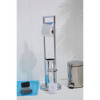 Chrome Finish Toilet Brush and Roll Holder | Linnea