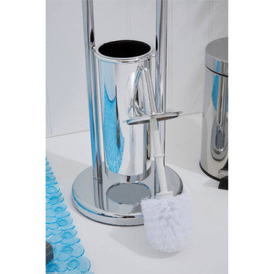 Chrome Finish Toilet Brush and Roll Holder | Linnea