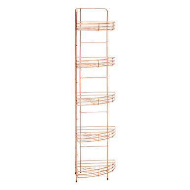 5 Tier Copper Finish Corner Storage Rack | Dara