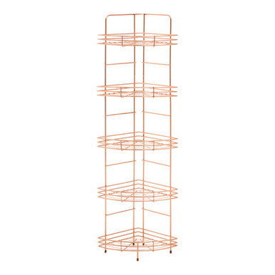 5 Tier Copper Finish Corner Storage Rack | Dara