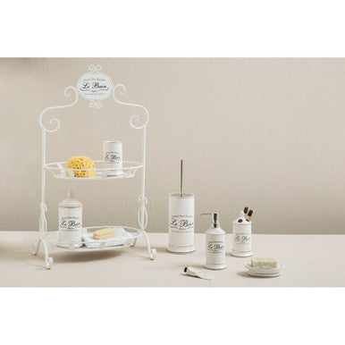 White Ceramic Lotion Dispenser | Le Bain