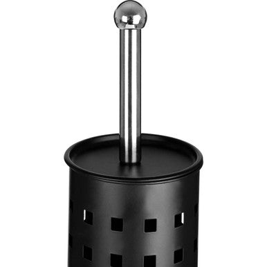 Matt Black Square Design Toilet Brush Holder | Indy