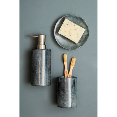 Dark Grey Marble Effect Soap Dish | Kamal