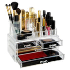 16 Compartment Cosmetics Clear Organiser with Drawers | Beauty