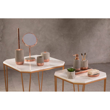 Copper Finish Round Swivel Bathroom Mirror | Neptune