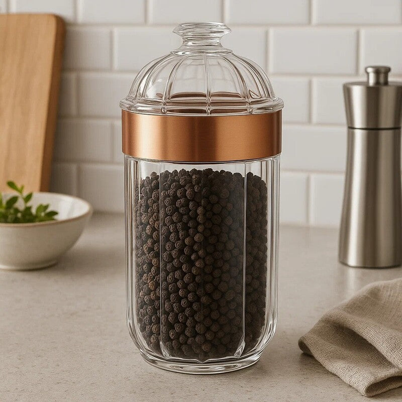 Large Rose Gold Acrylic Storage Jar | Guan