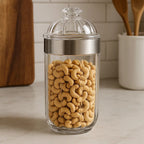 Large Silver Acrylic Storage Jar | Guan