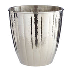 Hammered Bathroom Nickel Finish Waste Bin | Vaco