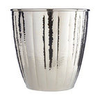 Hammered Bathroom Nickel Finish Waste Bin | Vaco