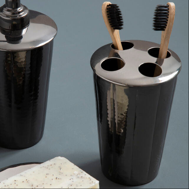 Hammered Black Nickel Finish Toothbrush Holder | Vaco