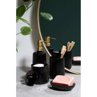 Black Glass Soap Dish | Ticino Brittany
