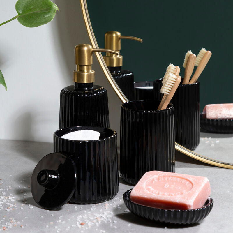 Black Glass Soap Dish | Ticino Brittany