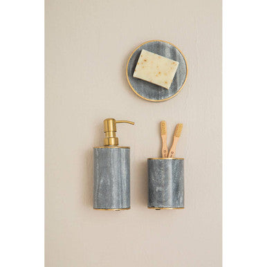 Grey Marble and Gold Soap Dish | Bosco