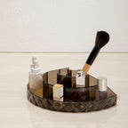 Semi Round Black Cosmetic Organiser | Beauty