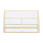 Glass Makeup Organiser with 3 Compartments | Beauty