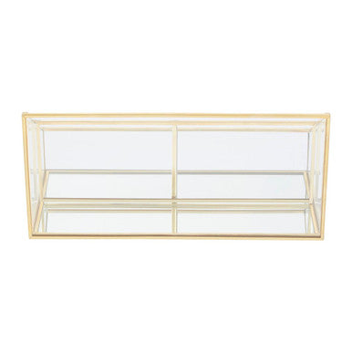 Glass Makeup Organiser with 3 Compartments | Beauty
