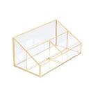 Glass Makeup Organiser with 3 Compartments | Beauty