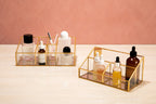Glass Makeup Organiser with 3 Compartments | Beauty