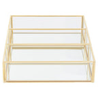3 Compartments Clear Glass Makeup Organiser | Beauty