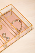 3 Compartments Clear Glass Makeup Organiser | Beauty
