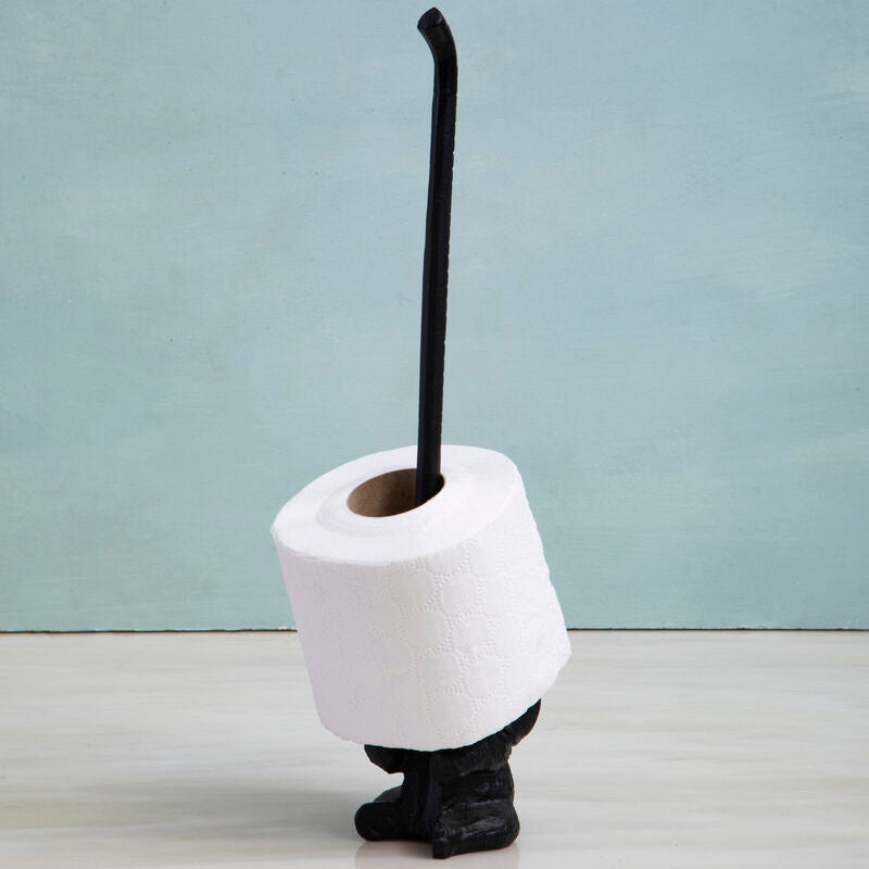 Black Metal Elephant Toilet Roll Holder | Fauna