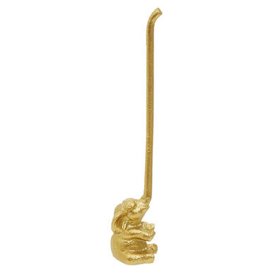 Gold Finish Elephant Toilet Roll Holder | Fauna