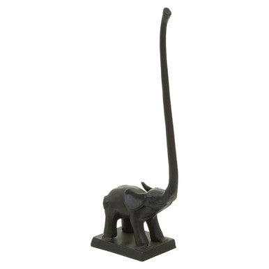 Black Finish Elephant Toilet Roll Holder | Fauna
