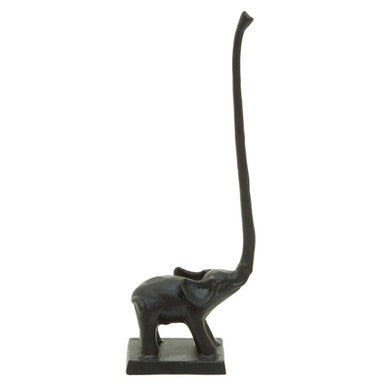 Black Finish Elephant Toilet Roll Holder | Fauna
