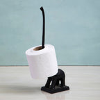 Black Finish Elephant Toilet Roll Holder | Fauna