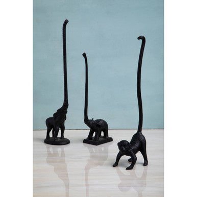 Black Finish Elephant Toilet Roll Holder | Fauna