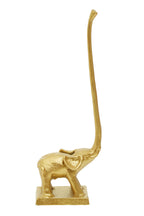 Gold Finish Elephant Toilet Roll Holder with Square Base | Fauna