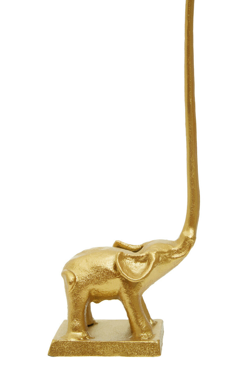 Gold Finish Elephant Toilet Roll Holder with Square Base | Fauna