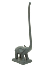 Grey Finish Elephant Toilet Roll Holder with Square Base | Fauna