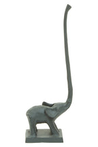 Grey Finish Elephant Toilet Roll Holder with Square Base | Fauna