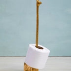 Gold Finish Llama Toilet Roll Holder | Fauna