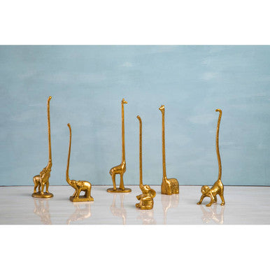 Gold Finish Llama Toilet Roll Holder | Fauna