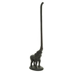 Black Finish Elephant Toilet Roll Holder with Round Base | Fauna