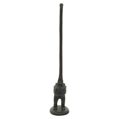 Black Finish Elephant Toilet Roll Holder with Round Base | Fauna