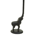 Black Finish Elephant Toilet Roll Holder with Round Base | Fauna