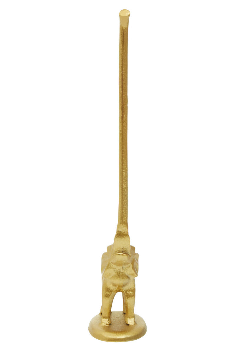 Gold Finish Elephant Toilet Roll Holder with Round Base | Fauna