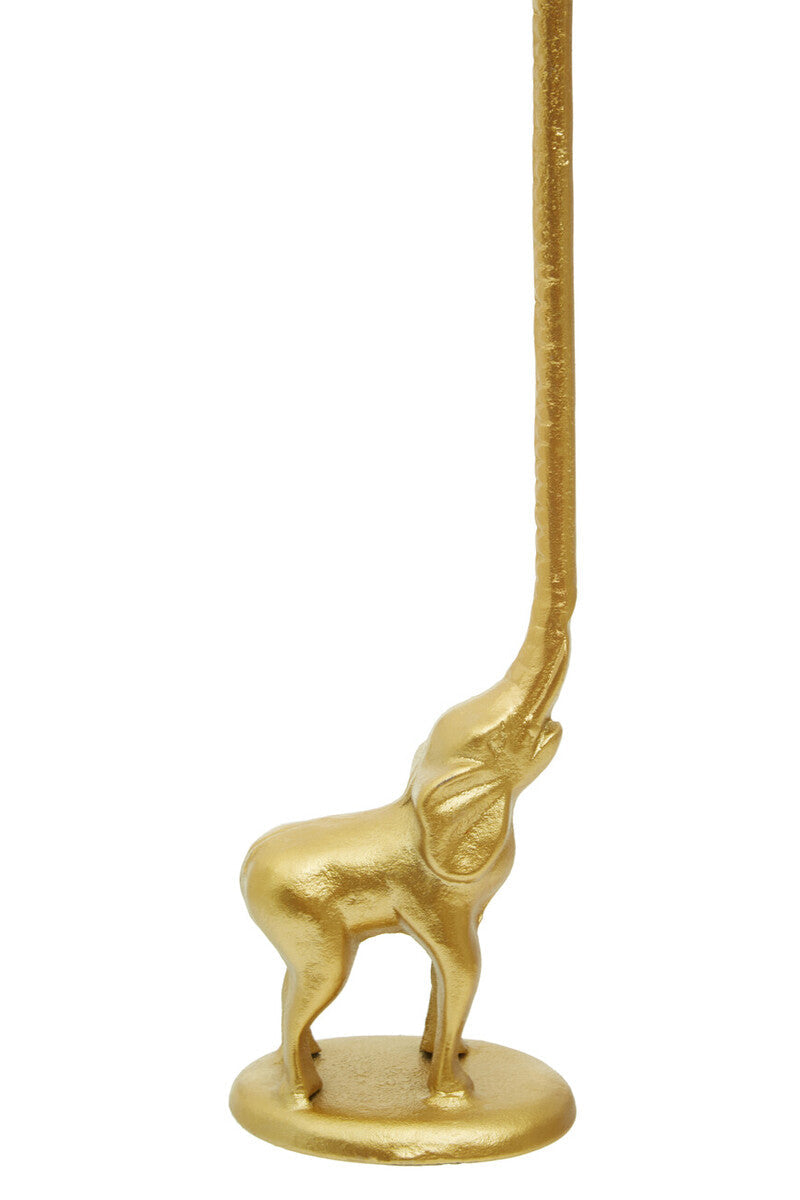 Gold Finish Elephant Toilet Roll Holder with Round Base | Fauna