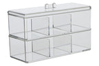 Six Compartment Clear Plastic Cosmetics Organiser | Romm