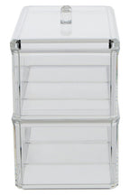 Six Compartment Clear Plastic Cosmetics Organiser | Romm