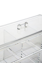 Six Compartment Clear Plastic Cosmetics Organiser | Romm