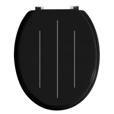 Black Toilet Seat with Detail | Diamante