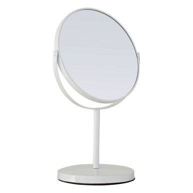 White Metal Swivel Large Table Mirror | Marisha